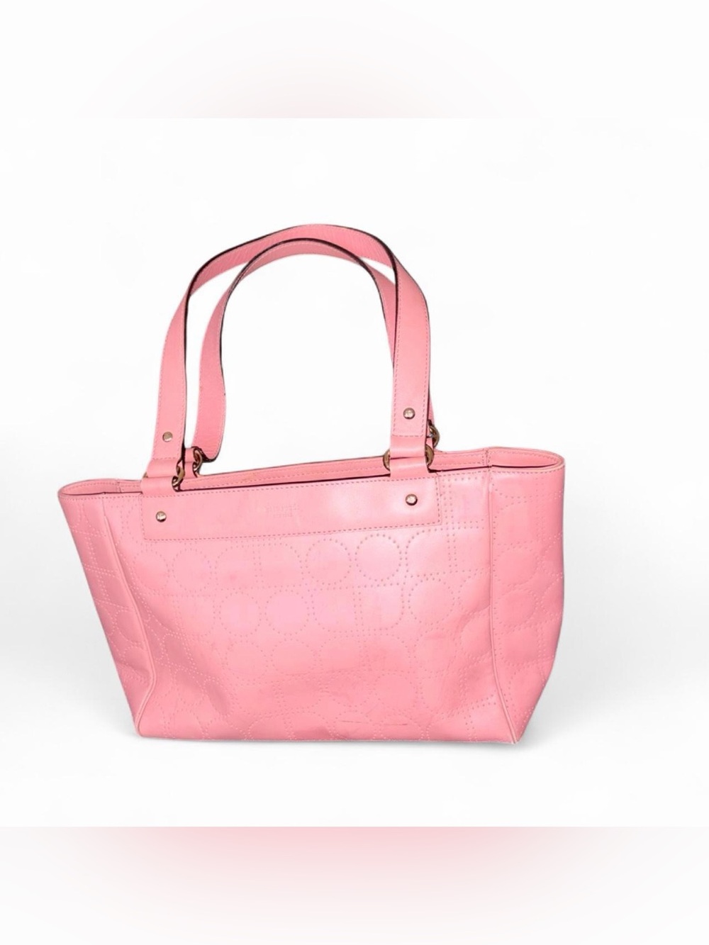 Kate Spade Pink Perforated Leather Top Handle Tote